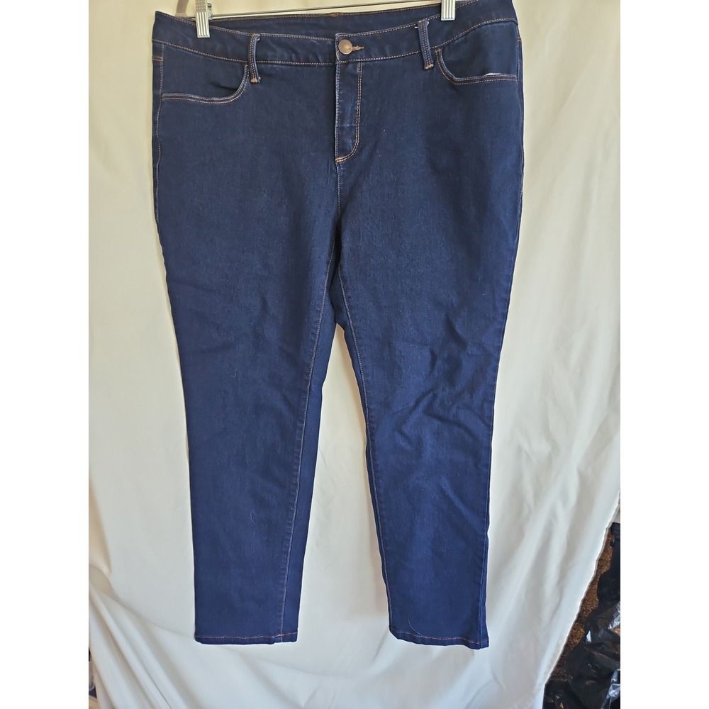 Faded Glory Jeans Womens 18P Blue Excellent Straight Leg Petite Plus Dark Wash